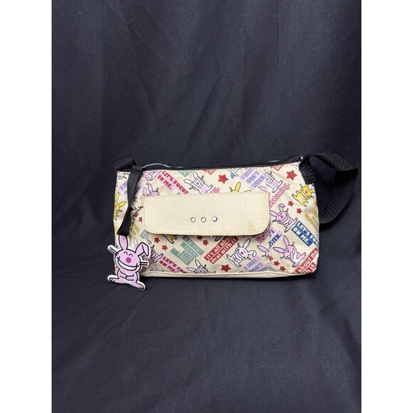 Vintage Y2K Jim Benton "It's Happy Bunny" Printed Shoulder Bag - Sassy Quotes - Picture 12 of 12